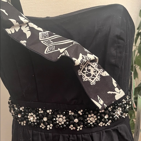 Lilly Pulitzer Black Strapless Dress with White Accents - Picture 3 of 8